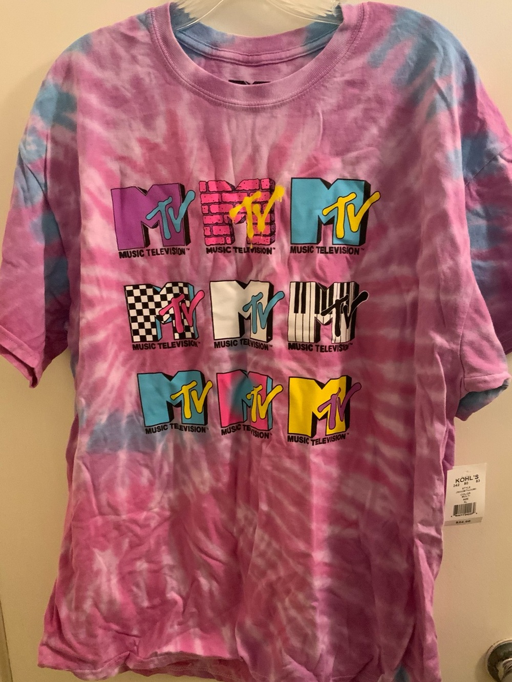 Kohl's 90s/Y2K Inspired MTV Womens Tie-Dye Logo Tee